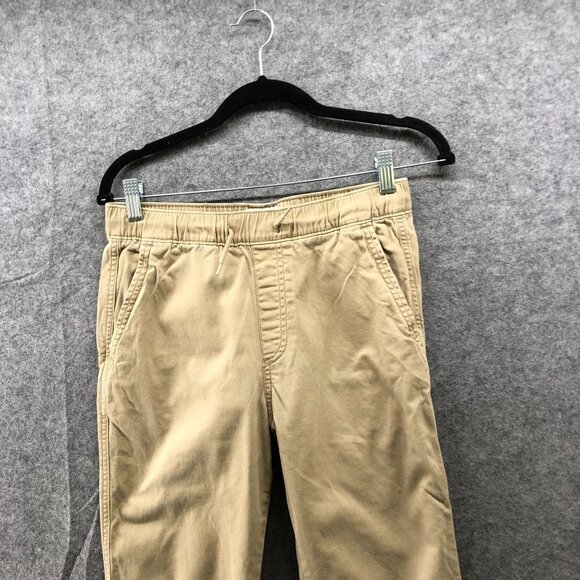 Abercrombie Kids Boys 15/16 Chino Jogger Pants Beige Pull On Drawstring - Picture 3 of 7